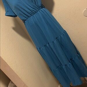 Chic Blue Midi Dress